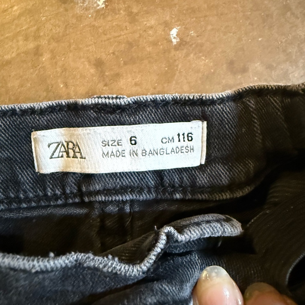Zara Kids Black The Flare Pants Denim Jeans - Picture 3 of 7